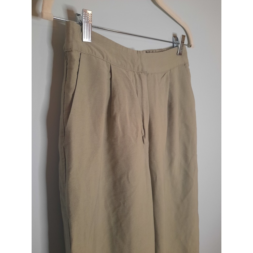 House of Harlow 1960 Tan Khaki Wide Leg Pleated High Rise Pants Small - Picture 3 of 5